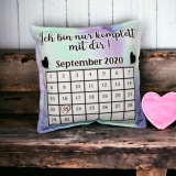 Kissen quadratisch-Datum Kalender *handmade